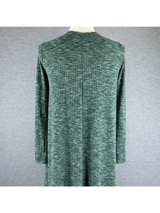 LuLaRoe Cardigan Sweater Duster Womens Size Small Heather Green Open Front Long - Picture 3 of 16